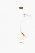 Pendul modern cu glob opac și structură metalică aurie 50×15 cm - imagine 5 - Homuse