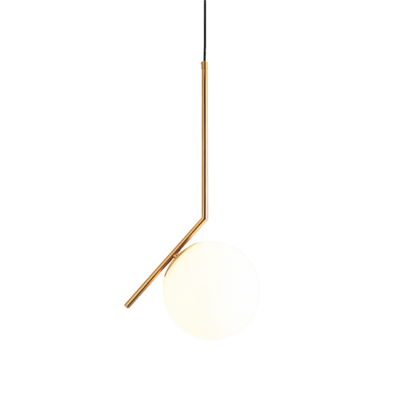 Pendul modern cu glob opac și structură metalică aurie 50×15 cm - Homuse