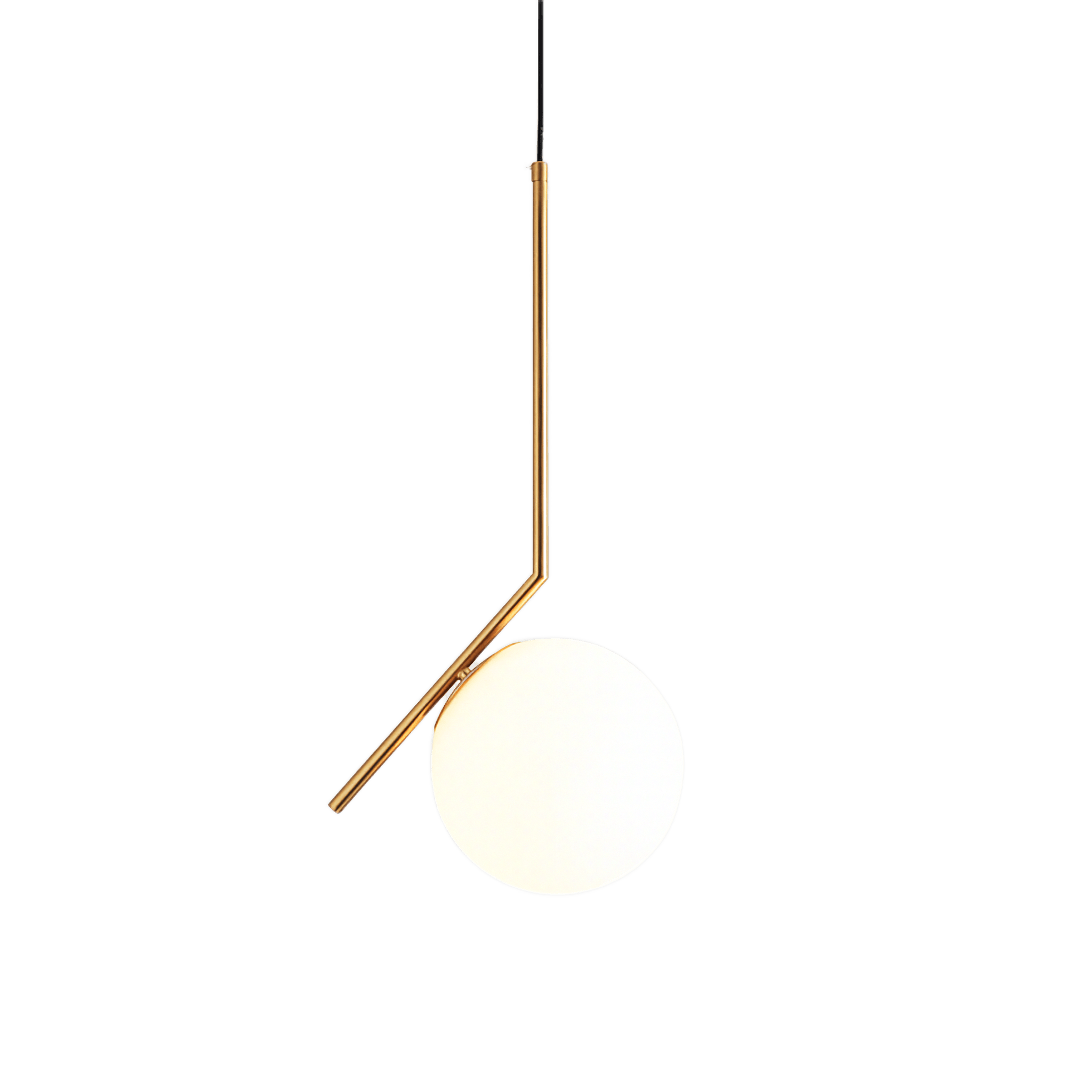 Pendul modern cu glob opac și structură metalică aurie 50×15 cm - Homuse Pendul modern cu glob opac și structură metalică aurie 50×15 cm - Homuse
