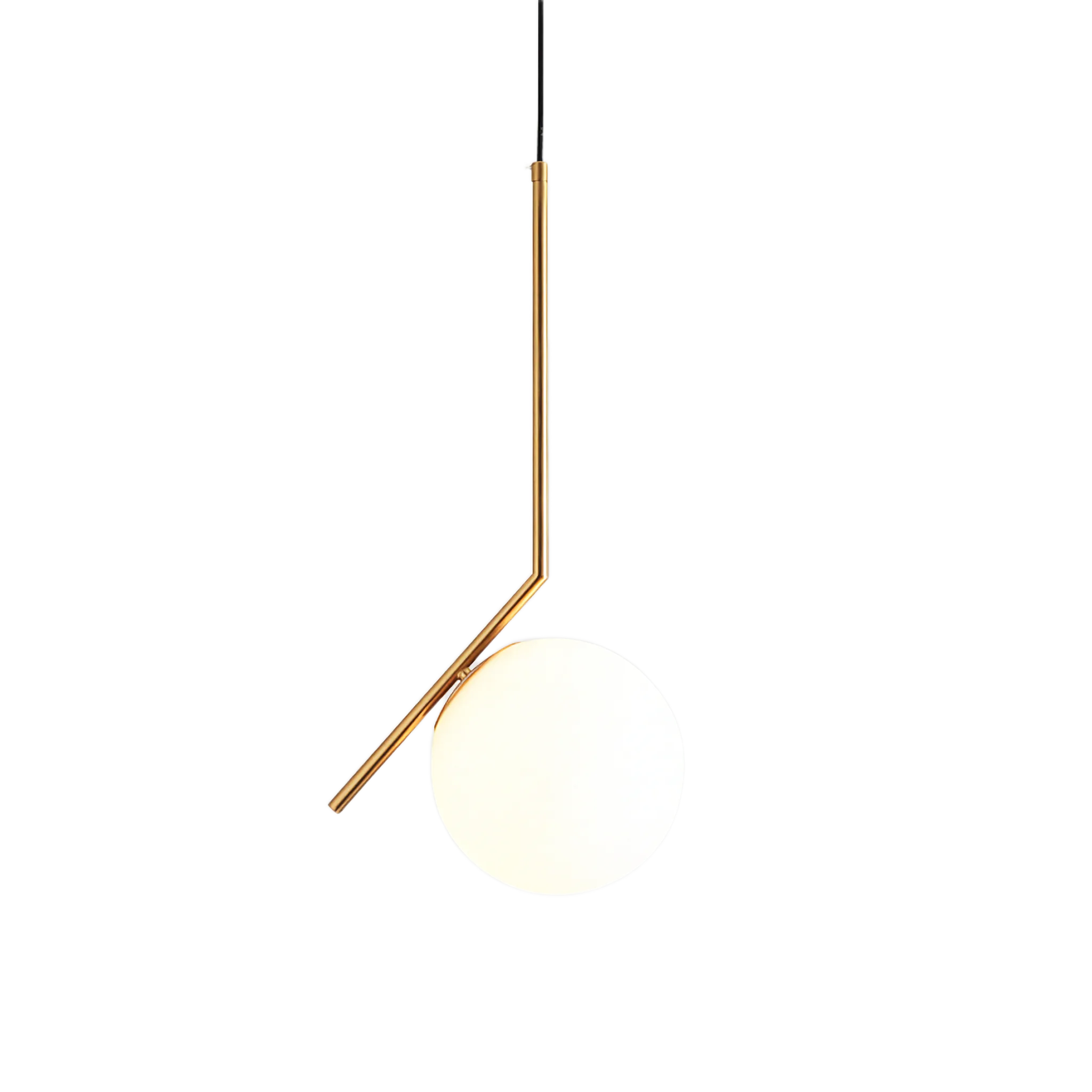 Pendul modern cu glob opac și structură metalică aurie 50×15 cm - Homuse