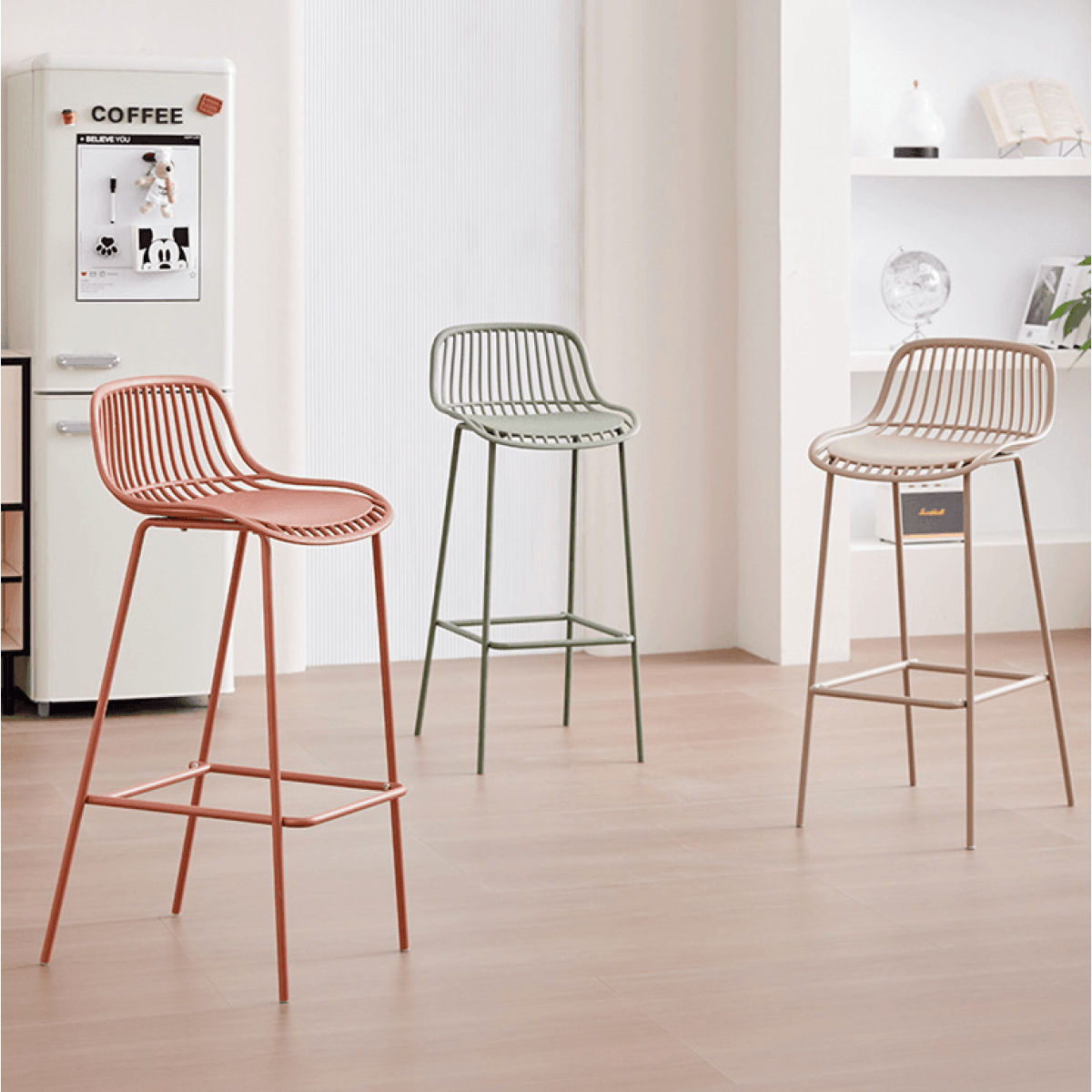 Scaun bar metalic Cyprus Cream - imagine 2 - Homuse