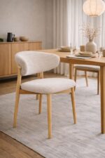 Scaun de dining Elara – tapițerie din in (linen) Oak - imagine 4 - Homuse