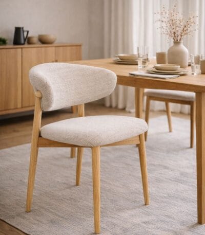 Scaun de dining Elara – tapițerie din in (linen) Oak - imagine 4 - Homuse