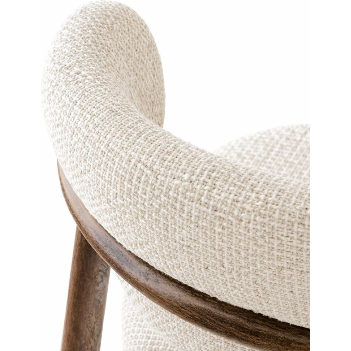 Scaun de dining Elara – tapițerie din in (linen) Walnut - imagine 4 - Homuse