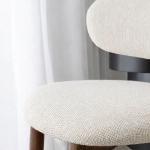 Scaun de dining Elara – tapițerie din in (linen) Walnut - imagine 6 - Homuse