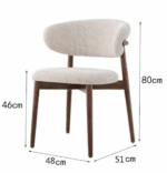 Scaun de dining Elara – tapițerie din in (linen) Walnut - imagine 7 - Homuse
