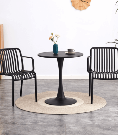 Scaun din polipropilenă pentru exterior Black - imagine 3 - Homuse