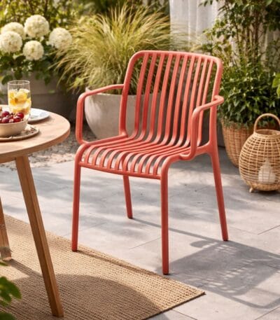 Scaun din polipropilenă pentru exterior Red - imagine 3 - Homuse
