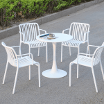 Scaun din polipropilenă pentru exterior White - imagine 4 - Homuse