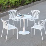 Scaun din polipropilenă pentru exterior White - imagine 4 - Homuse