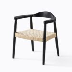 Scaun dining cu șezut împletit Nordic Wood Black - imagine 2 - Homuse