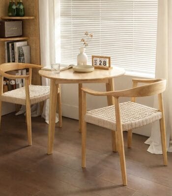 Scaun dining cu șezut împletit Nordic Wood Oak - imagine 3 - Homuse
