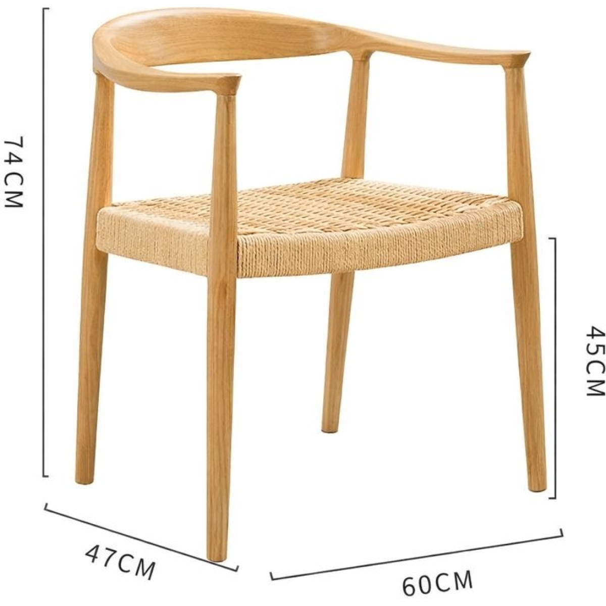 Scaun dining cu șezut împletit Nordic Wood Oak - imagine 5 - Homuse