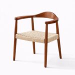 Scaun dining cu șezut împletit Nordic Wood Walnut - imagine 2 - Homuse