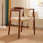 Scaun dining cu șezut împletit Nordic Wood Walnut - imagine 3 - Homuse