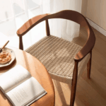 Scaun dining cu șezut împletit Nordic Wood Walnut - imagine 5 - Homuse