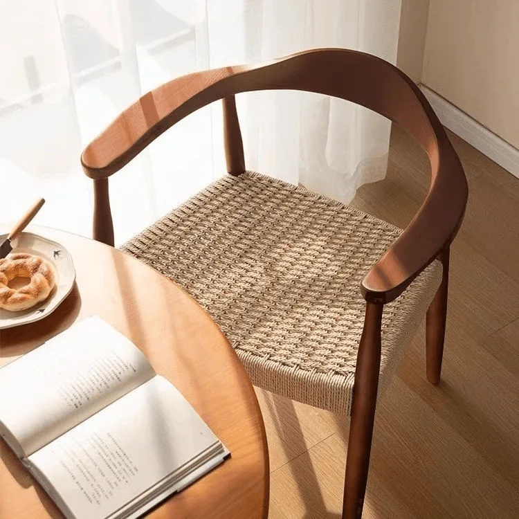 Scaun dining cu șezut împletit Nordic Wood Walnut - imagine 5 - Homuse