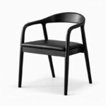 Scaun dining din lemn cu șezut tapițat Zen Black - imagine 2 - Homuse