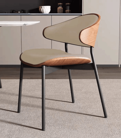 Scaun dining Luna Wood Beige - imagine 3 - Homuse