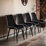 Scaun dining Milano din velur Black - imagine 3 - Homuse