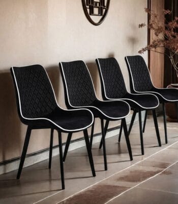 Scaun dining Milano din velur Black - imagine 3 - Homuse