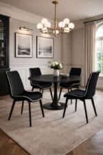 Scaun dining Milano din velur Black - imagine 4 - Homuse