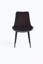 Scaun dining Milano din velur Brown - imagine 2 - Homuse