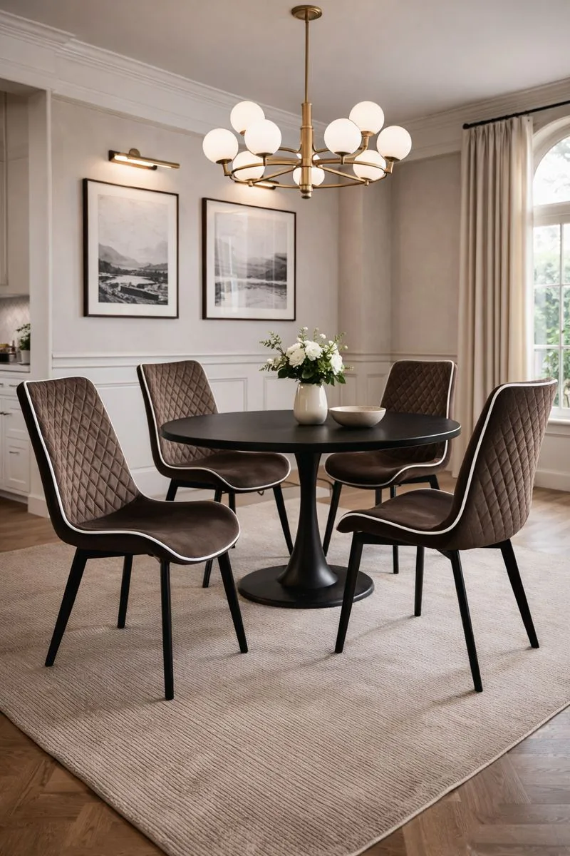 Scaun dining Milano din velur Brown - imagine 3 - Homuse