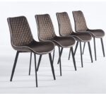 Scaun dining Milano din velur Brown - imagine 4 - Homuse