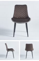 Scaun dining Milano din velur Brown - imagine 5 - Homuse