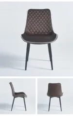 Scaun dining Milano din velur Brown - imagine 5 - Homuse