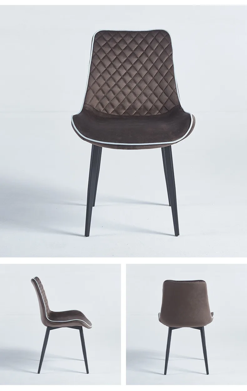 Scaun dining Milano din velur Brown - imagine 5 - Homuse