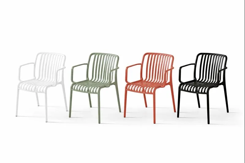 Scaun din polipropilenă pentru exterior Grey - imagine 5
