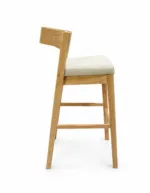 Scaun de bar din lemn masiv, cu șezut tapițat - imagine 3