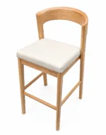 Scaun de bar din lemn masiv, cu șezut tapițat - imagine 2