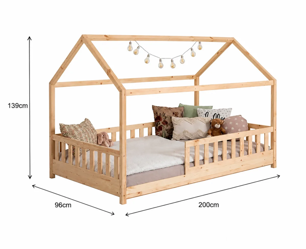 Pat copii tip Montessori 200x90 cm Oak - imagine 8