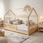 Pat copii tip Montessori 200×90 cm Oak - imagine 3 - Homuse