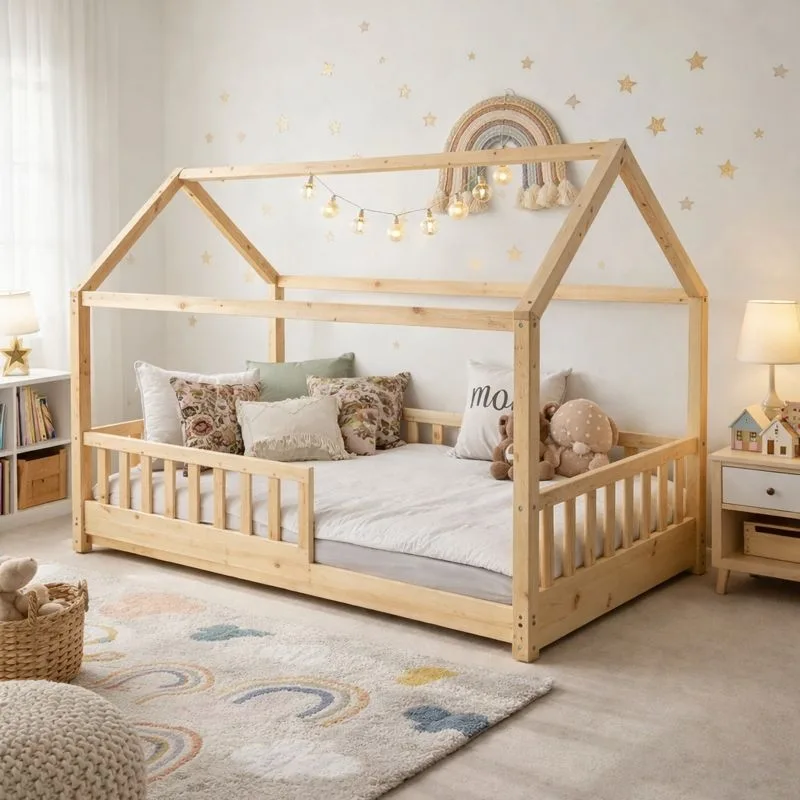 Pat copii tip Montessori 200×90 cm Oak - imagine 3 - Homuse