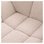 Scaun tapițat Beige cu bază metalică neagră - imagine 5 - Homuse