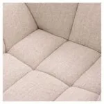 Scaun tapițat Beige cu bază metalică neagră - imagine 5 - Homuse