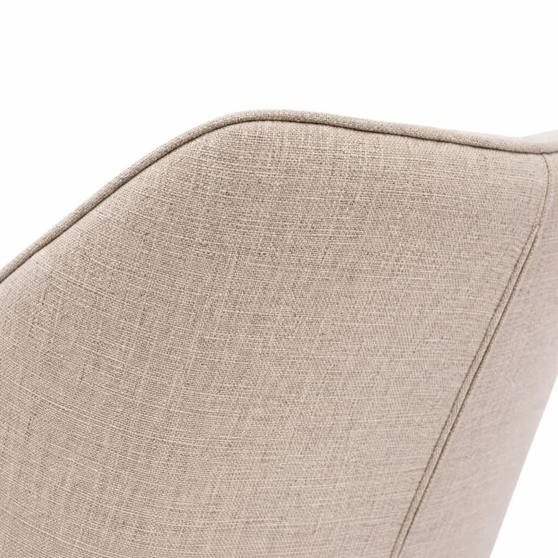 Scaun tapițat Beige cu bază metalică neagră - imagine 6 - Homuse
