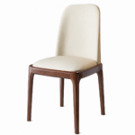 Scaun dining Selene Walnut & Cream piele ecologică
