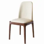 Scaun dining Selene Walnut & Cream piele ecologică