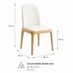 Scaun dining Selene OAK & Cream piele ecologică - imagine 6