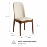 Scaun dining Selene Walnut & Cream piele ecologică - imagine 5