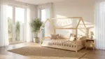 Imagine lifestyle pentru Pat copii tip Montessori 200x90 cm Oak, într-un interior modern.