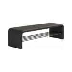 Bancheta din piele Black 100x35x42cm - Homuse