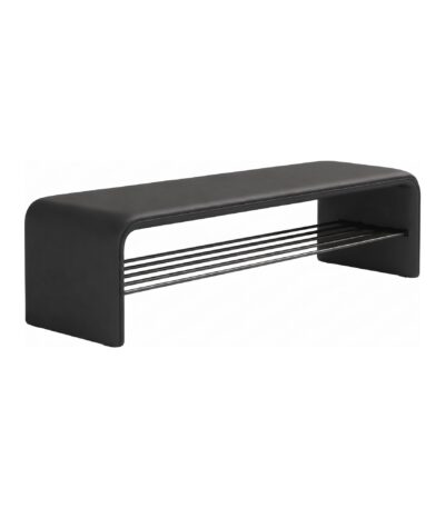 Bancheta din piele Black 100x35x42cm - Homuse