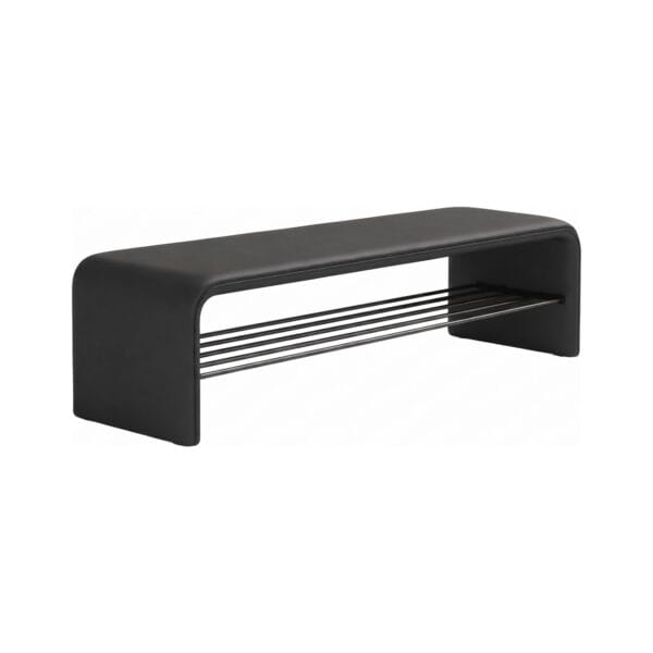 Bancheta din piele Black 100x35x42cm - Homuse