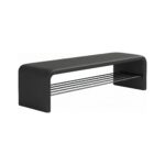Bancheta din piele Black 150x35x42cm - Homuse